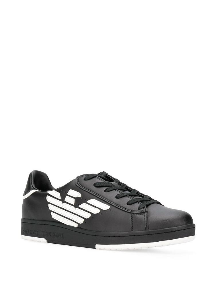 Armani Ea7 Emporio Armani Logo Low Top Superge Ženske Črne Bele | RL9TNSW5