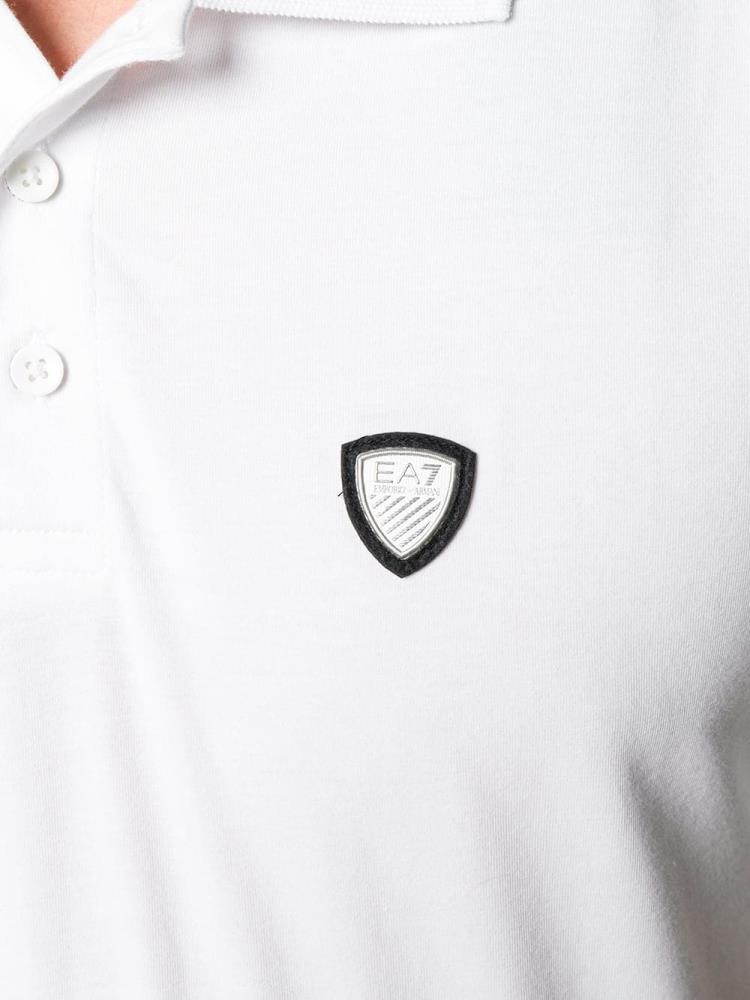 Armani Ea7 Emporio Armani Logo Patch Polo Majice Moški Bele | JMFAQTQ3