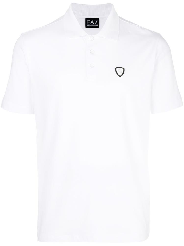 Armani Ea7 Emporio Armani Logo Patch Polo Majice Moški Bele | JMFAQTQ3