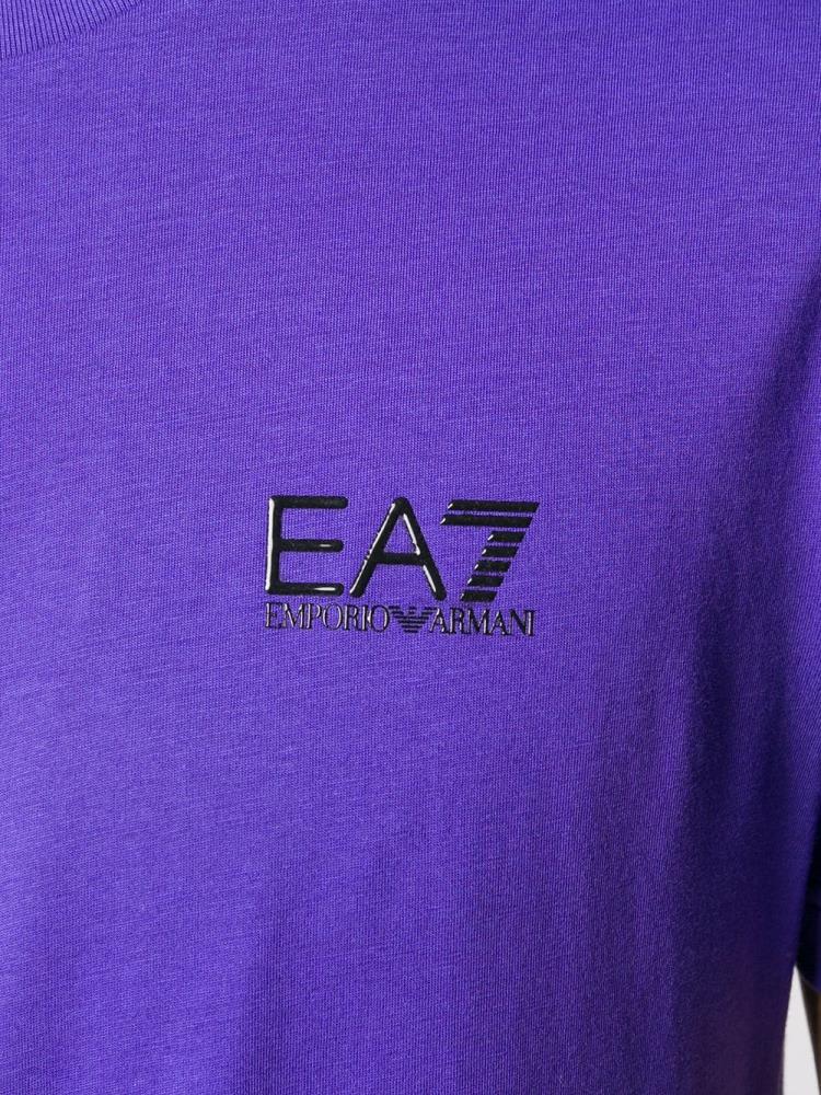 Armani Ea7 Emporio Armani Logo Print Cotton Majice Moški Modre | B7XYMRBI