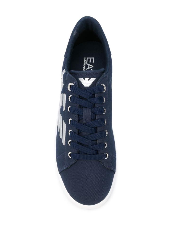 Armani Ea7 Emporio Armani Logo Print Low Top Canvas Superge Moški Modre | HAWC5EGZ