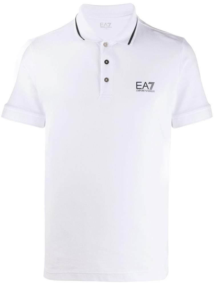 Armani Ea7 Emporio Armani Logo Print Polo Majice Moški Bele | T7GLM61K