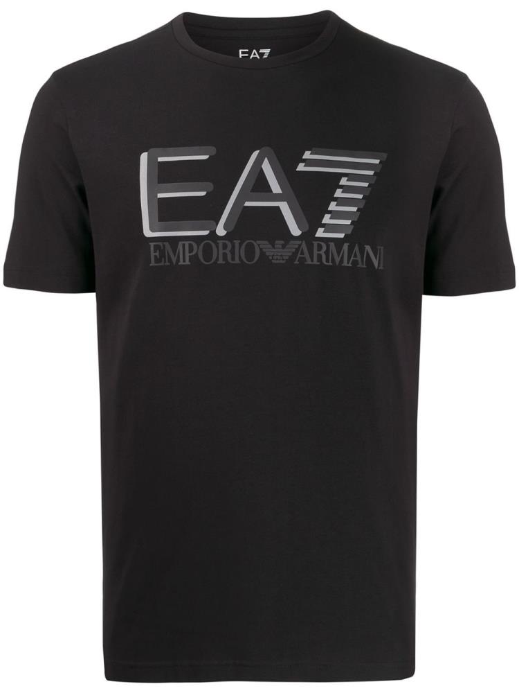 Armani Ea7 Emporio Armani Logo Print Majice Moški Črne | C8URBK36