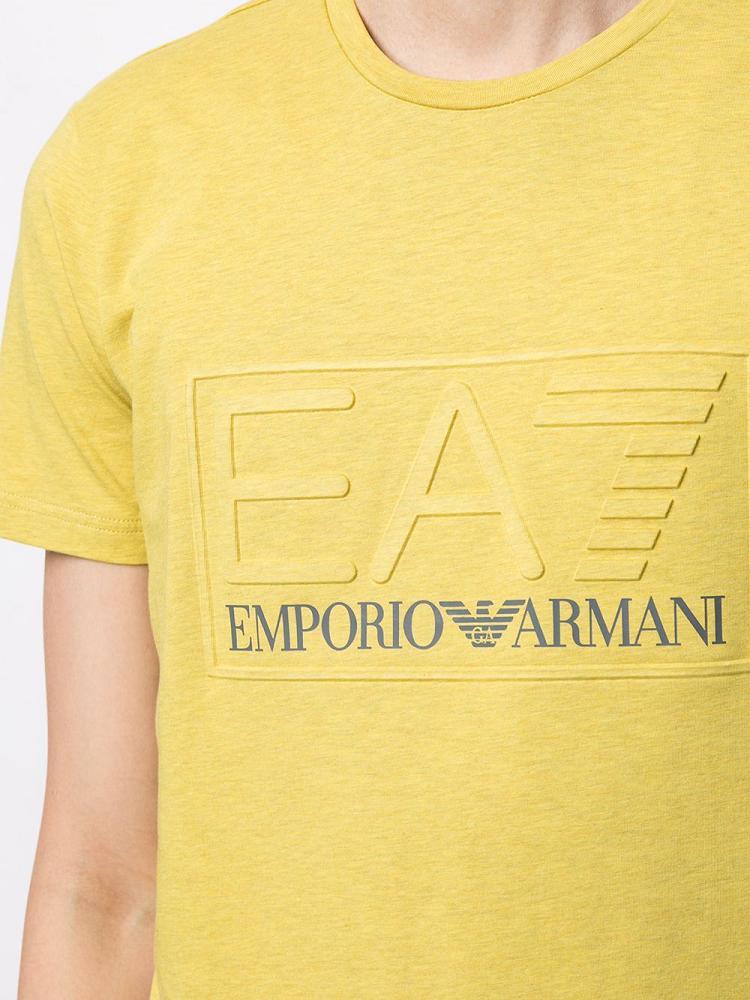 Armani Ea7 Emporio Armani Logo Print Majice Moški Rumene | E8CUQ2OS