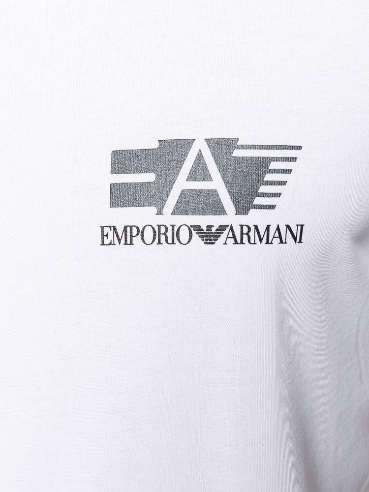 Armani Ea7 Emporio Armani Logo Print Majice Moški Bele | MIRV0ZFV