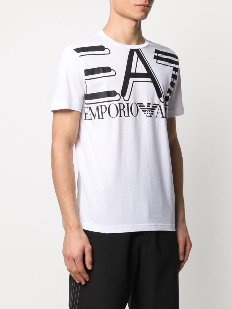 Armani Ea7 Emporio Armani Logo Print Majice Moški Bele | PP0HW1XE