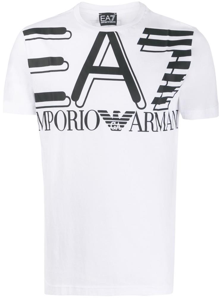 Armani Ea7 Emporio Armani Logo Print Majice Moški Bele | PP0HW1XE