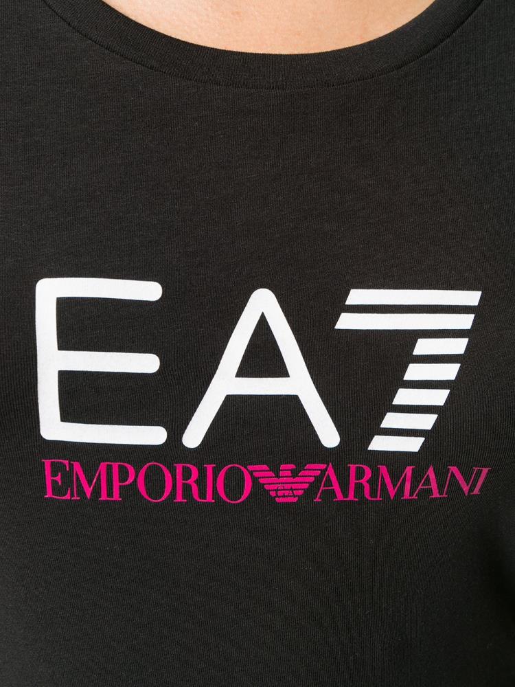 Armani Ea7 Emporio Armani Logo Print Majice Ženske Črne | V4A0RVVI