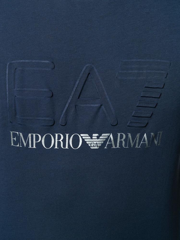 Armani Ea7 Emporio Armani Logo Print Majice Moški Modre | ZWJNWGLO