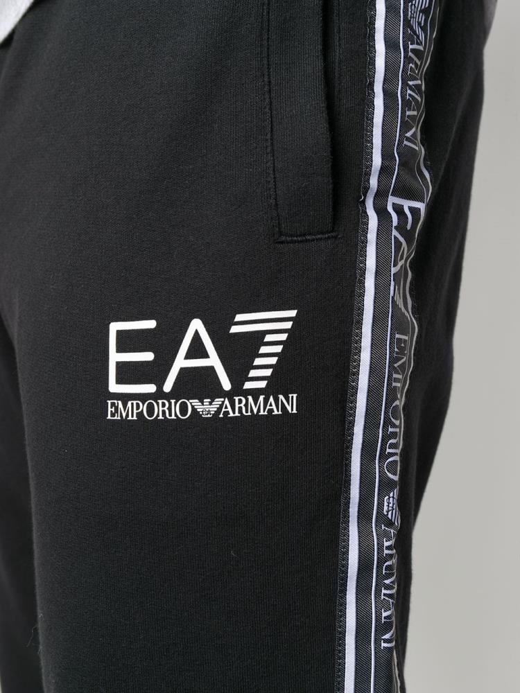 Armani Ea7 Emporio Armani Logo Print Track Hlače Moški Črne | KRWCRLSJ