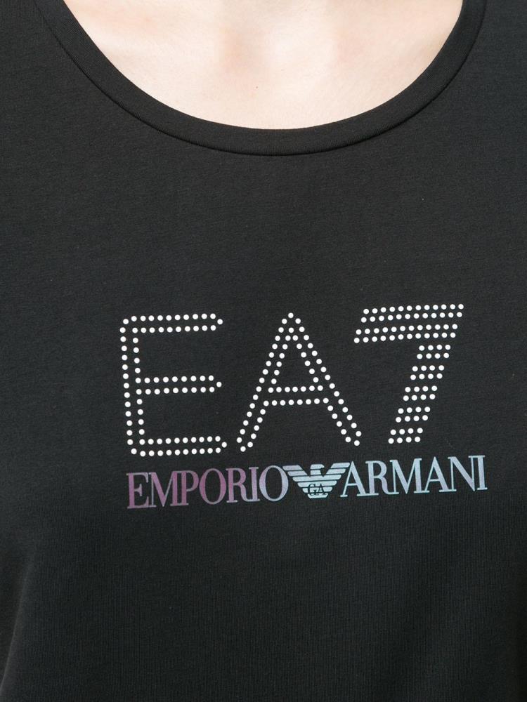 Armani Ea7 Emporio Armani Logo Majice Ženske Črne | URDXBS2E