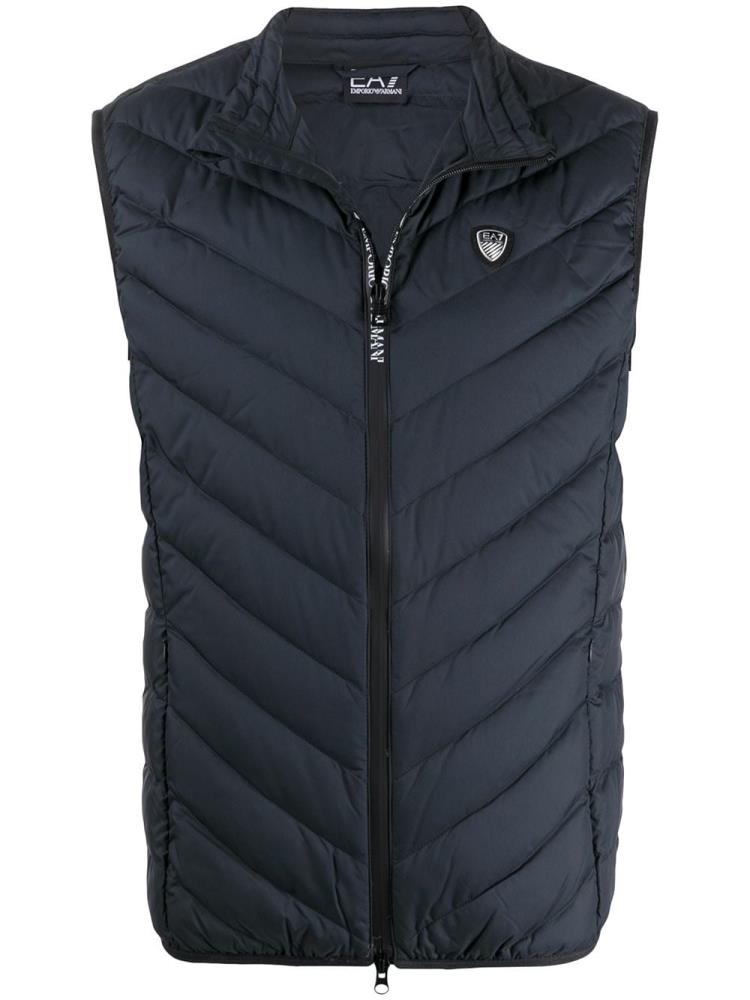 Armani Ea7 Emporio Armani Padded Logo Plaque Gilet Telovniki Moški Modre | RWKQ2A0R