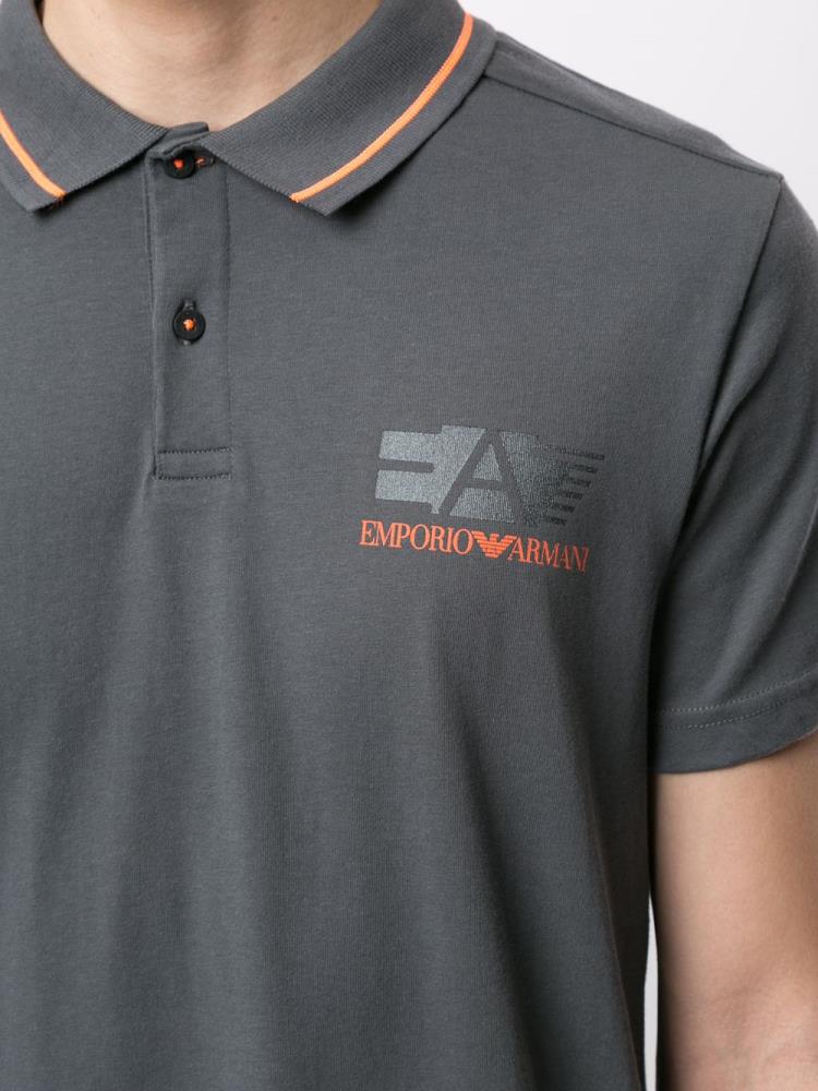 Armani Ea7 Emporio Armani Printed Logo Polo Majice Moški Sive Oranžne | HVOO89XF