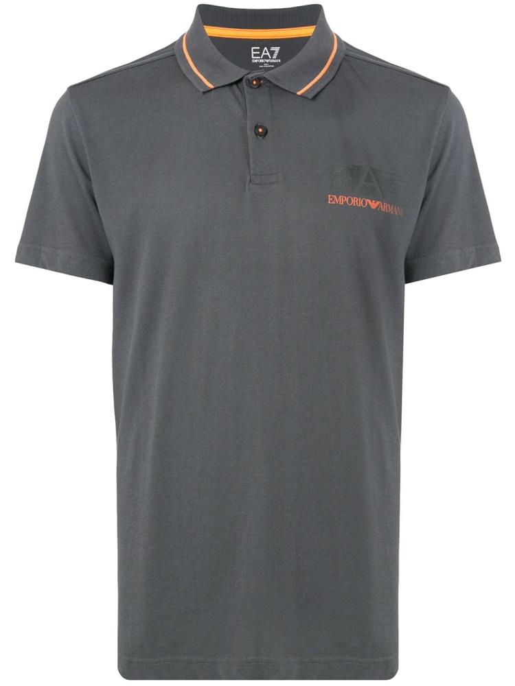 Armani Ea7 Emporio Armani Printed Logo Polo Majice Moški Sive Oranžne | HVOO89XF