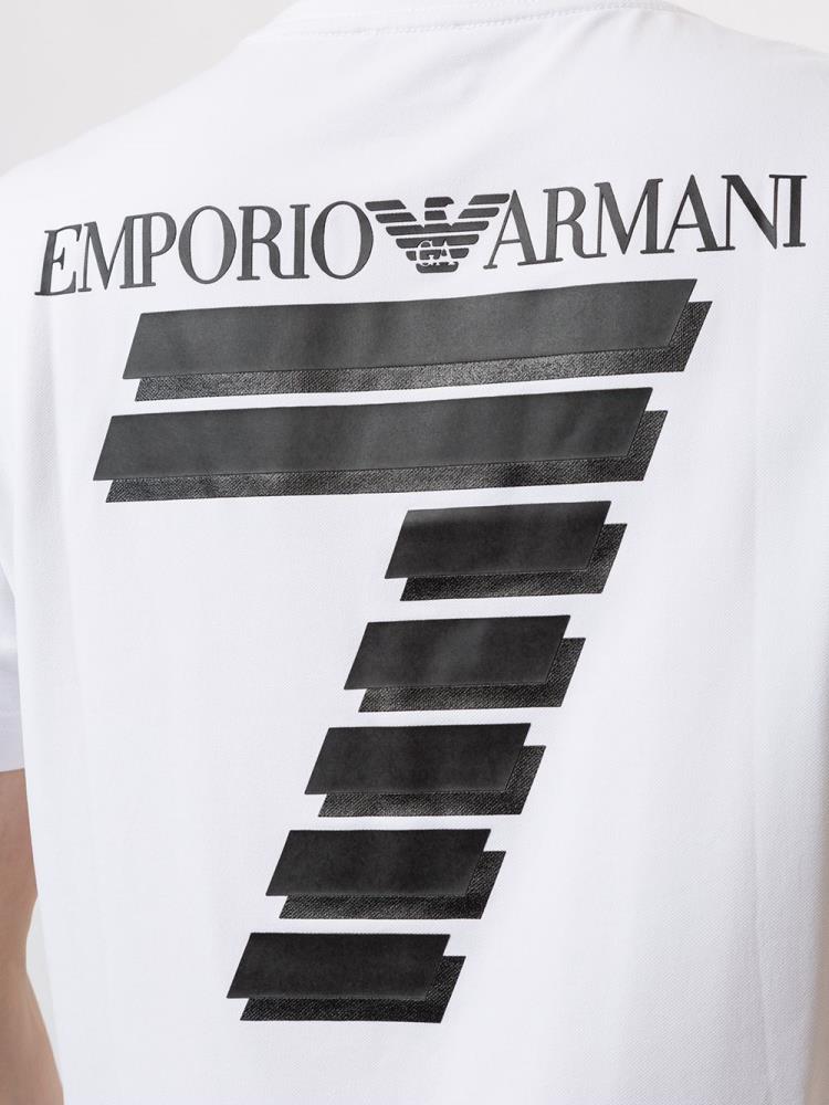 Armani Ea7 Emporio Armani Printed Logo Majice Moški Bele | 49RC0ATB