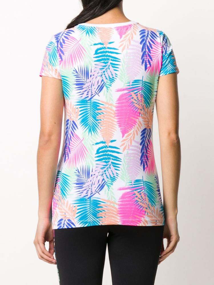 Armani Ea7 Emporio Armani Short Sleeve Palm Print Majice Ženske Bele | 9E579N47