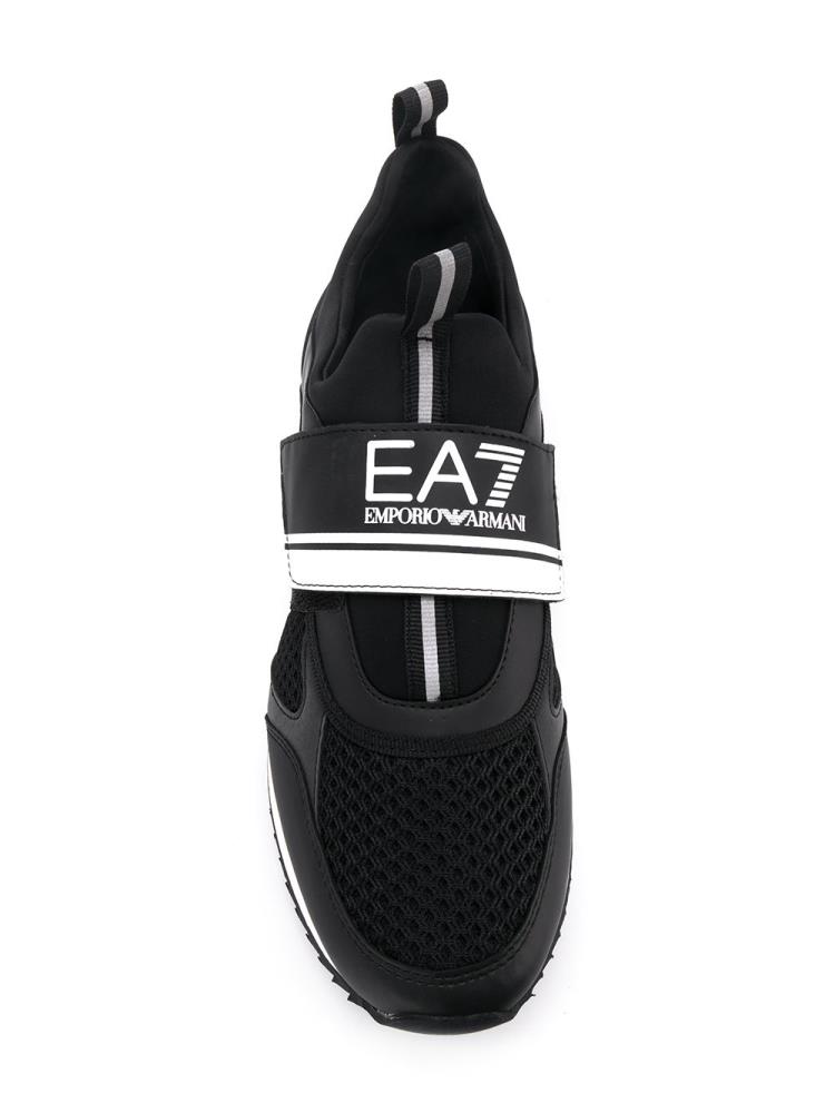 Armani Ea7 Emporio Armani Slip On Logo Low Top Superge Moški Črne | TTNZQNIF