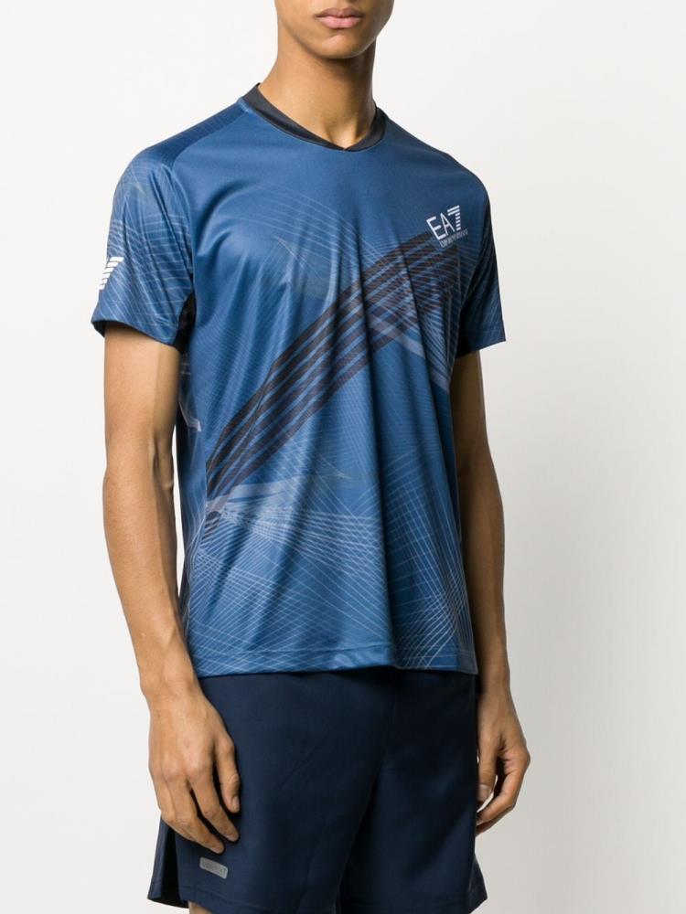 Armani Ea7 Emporio Armani Sports Printed Majice Moški Modre | AR6LSJ67