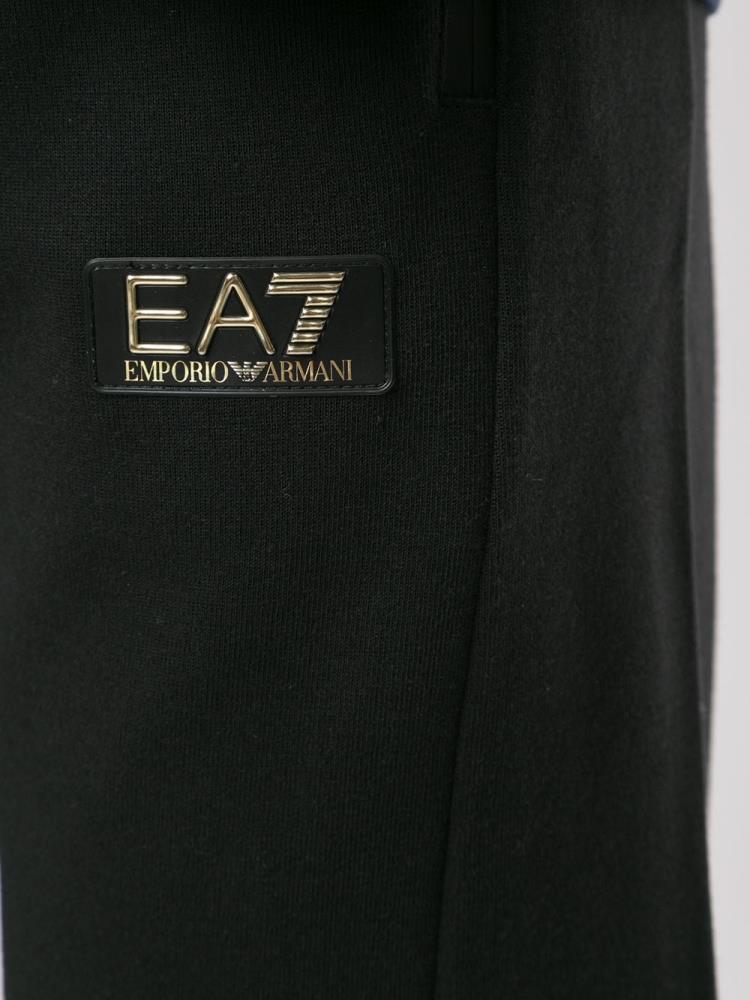 Armani Ea7 Emporio Armani Straight Leg Track Hlače Moški Črne | 0IIH6QLV