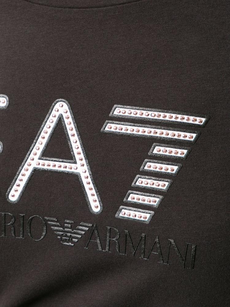 Armani Ea7 Emporio Armani Train Studded Logo Majice Ženske Črne | GLEKOTJF