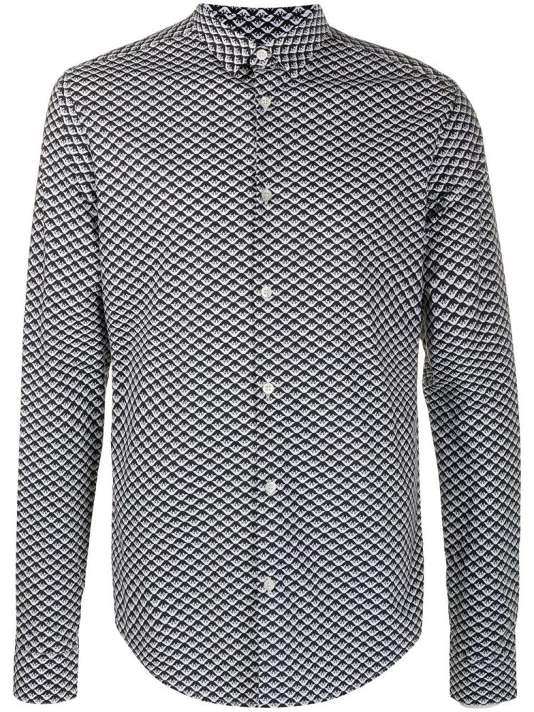 Armani Emporio Armani All Over Op Art Srajca Moški Črne Bele | RR5F8DUE