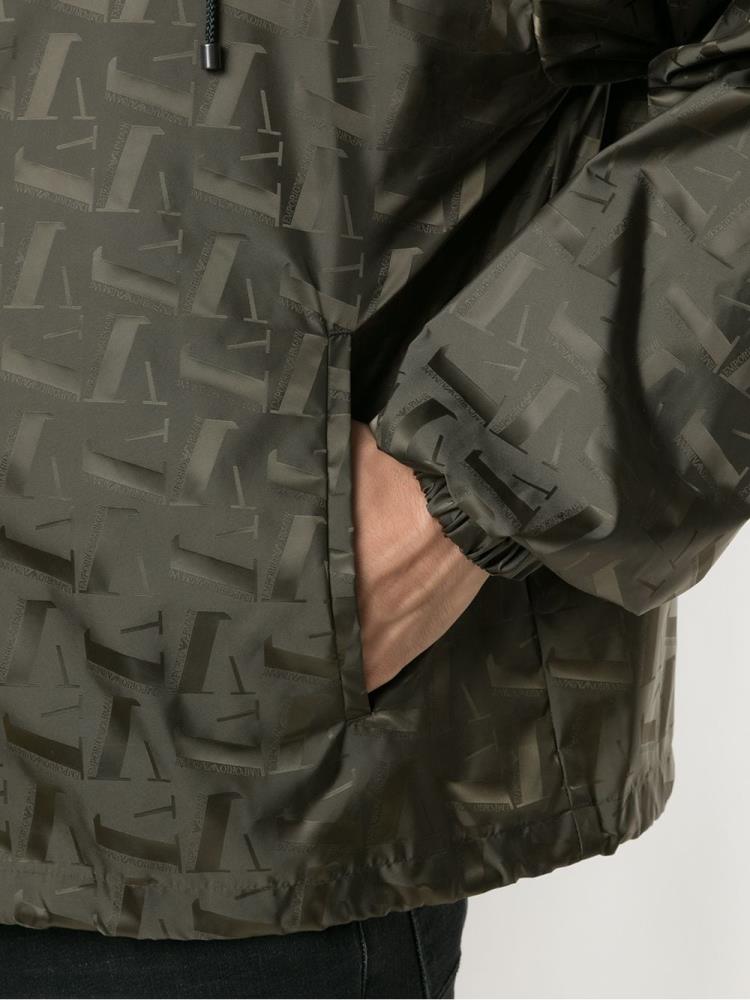 Armani Emporio Armani All Over Print Windbreaker Plašči Moški Zelene | N3T8XC6B