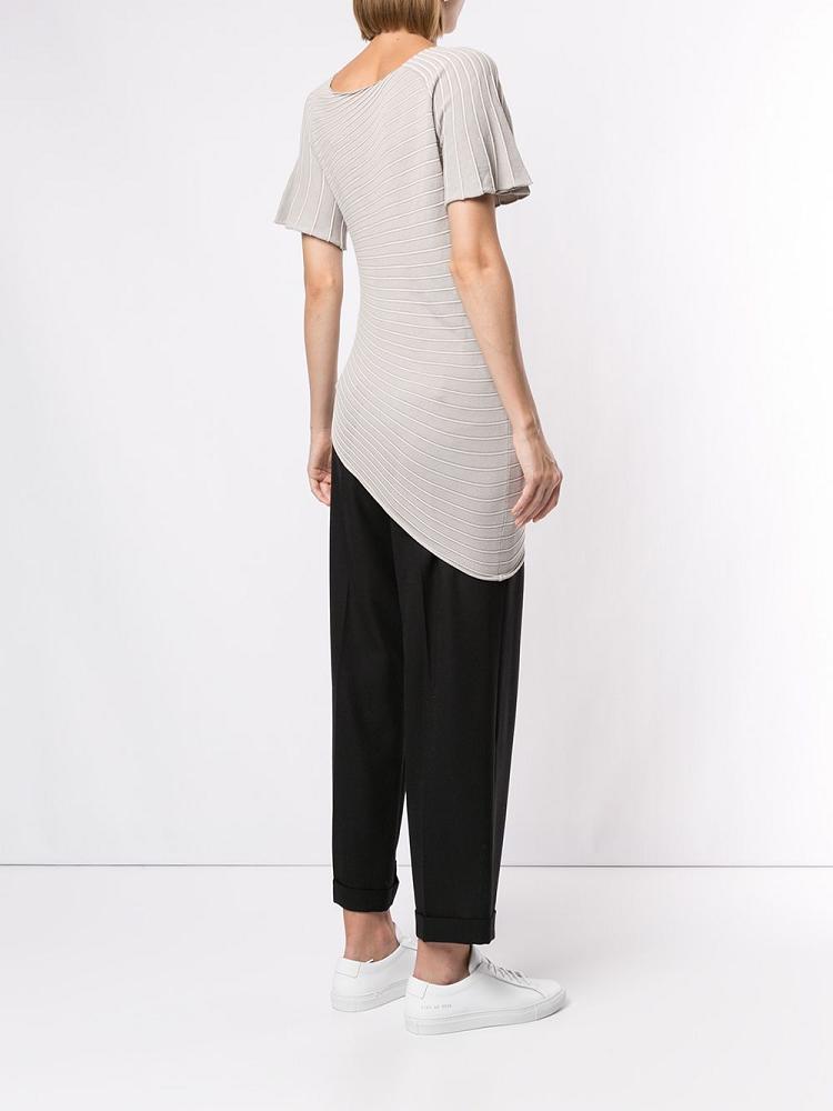 Armani Emporio Armani Asymmetric Jersey Majice Ženske Rjave | SYSDJVN7