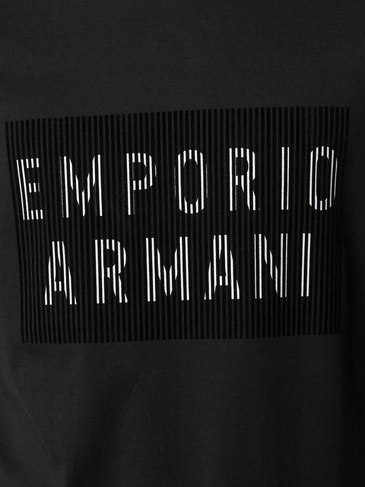 Armani Emporio Armani Barcode Logo Print Majice Moški Črne | EO3H2XPZ