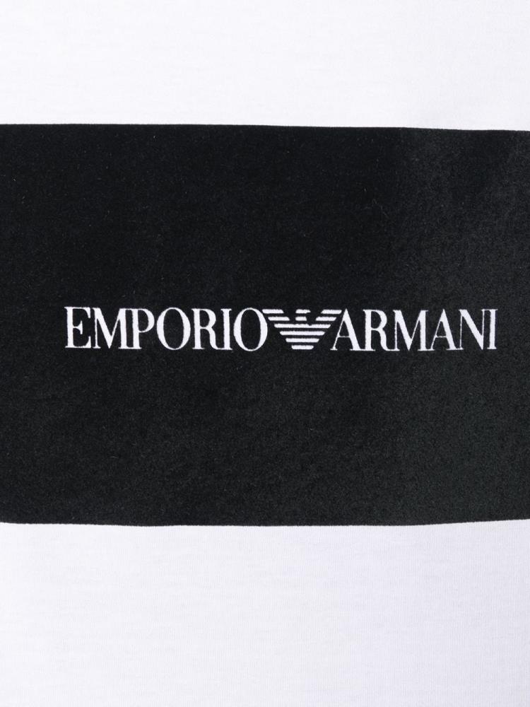 Armani Emporio Armani Boxed Logo Print Majice Moški Bele | HI727X4W