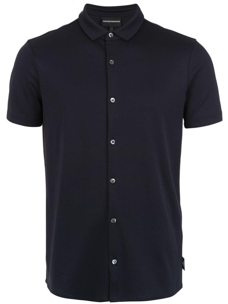 Armani Emporio Armani Buttoned Polo Majice Moški Črne | TBM1HK2N