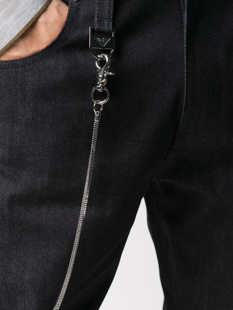 Armani Emporio Armani Chain Detail Slim Fit Kavbojke Moški Modre | RDV1LWEA