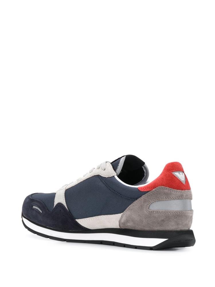 Armani Emporio Armani Colour Block Low Top Superge Moški Modre Črne | UB798UFR