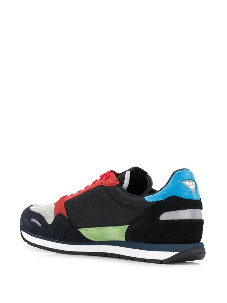 Armani Emporio Armani Colour Block Low Top Superge Moški Črne Rdeče | YZ9XQ89O