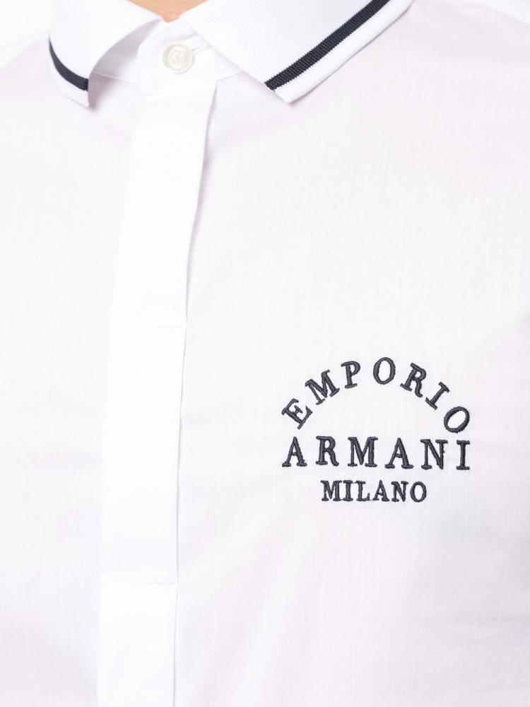 Armani Emporio Armani Contrast Collar Logo Srajca Moški Bele | 0U1529MM