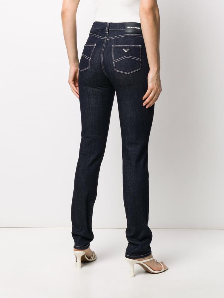 Armani Emporio Armani Contrast Stitch Skinny Kavbojke Ženske Modre | AQO72V5N