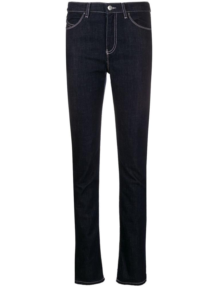 Armani Emporio Armani Contrast Stitch Skinny Kavbojke Ženske Modre | AQO72V5N