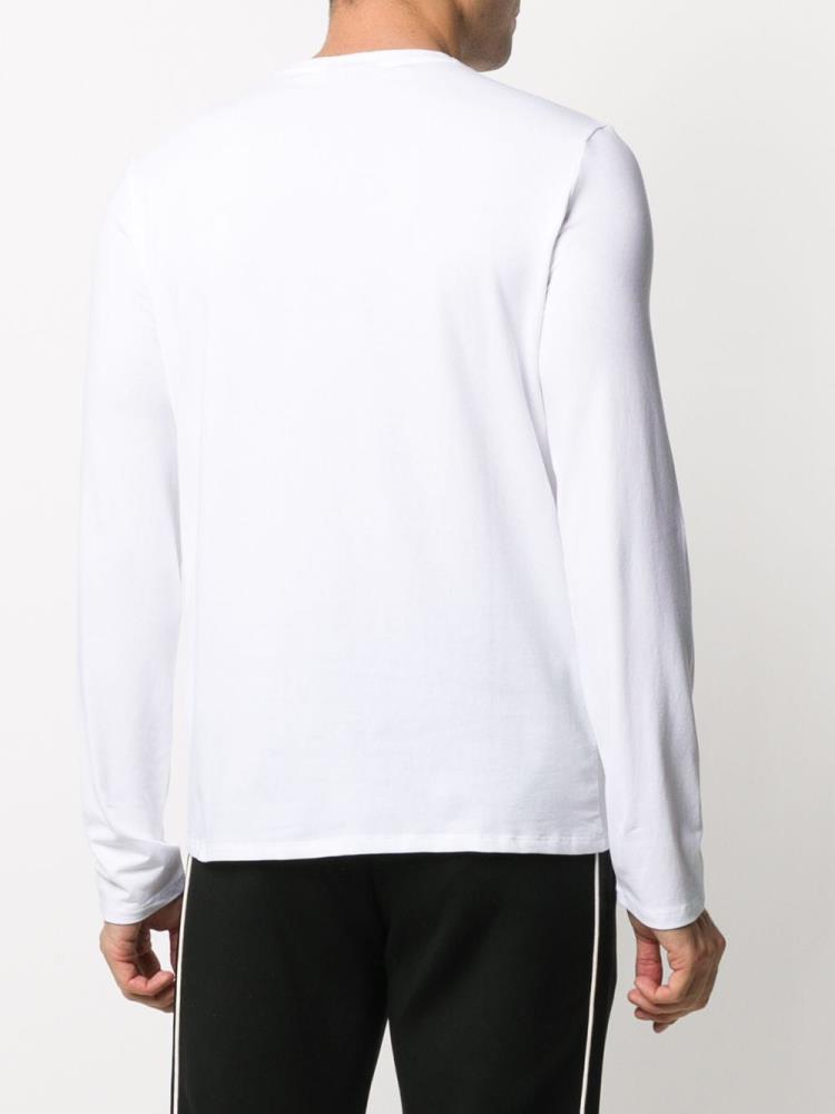 Armani Emporio Armani Crew Neck Long Sleeve Top Moški Bele | SY9MU0EY