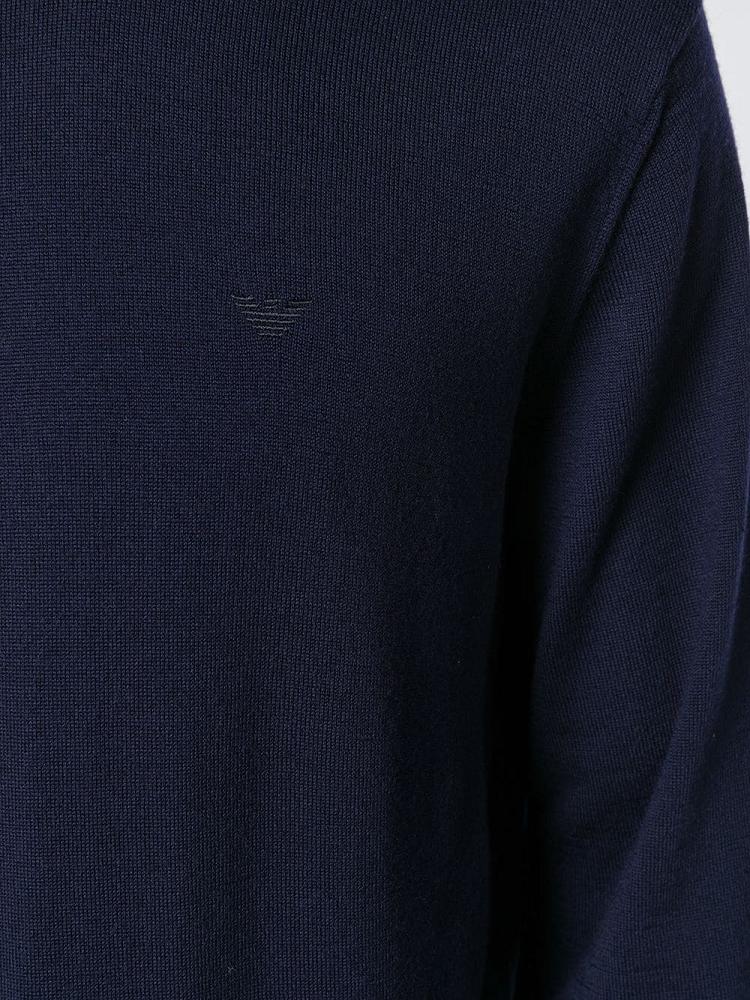 Armani Emporio Armani Crew Neck Puloverji Moški Modre | U5AI1FAY