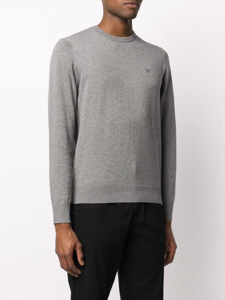 Armani Emporio Armani Crew Neck Športni Puloverji Moški Sive | Q1W2ZFHC