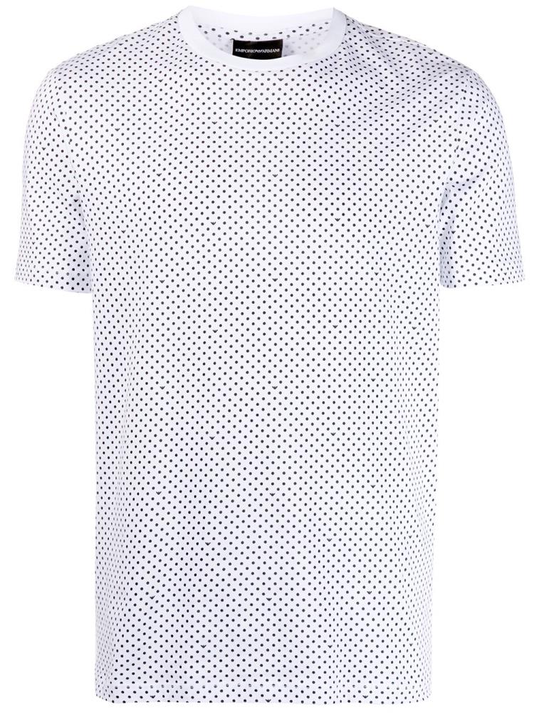 Armani Emporio Armani Dotted Crew Neck Majice Moški Bele Črne | GKNEAG5C