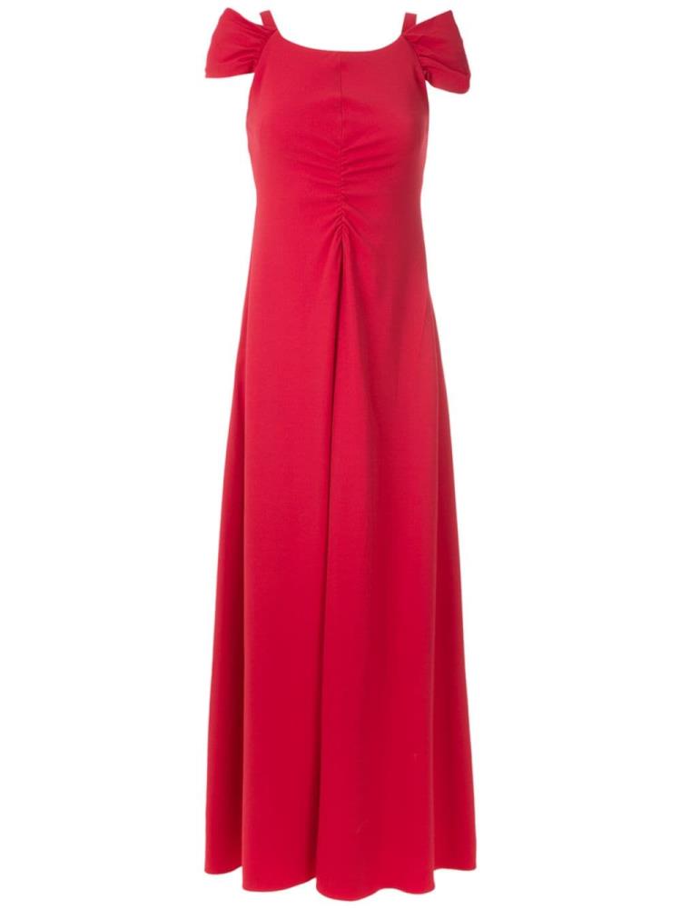 Armani Emporio Armani Draped Front Maxi Obleke Ženske Rdeče | SV4ZP2YJ