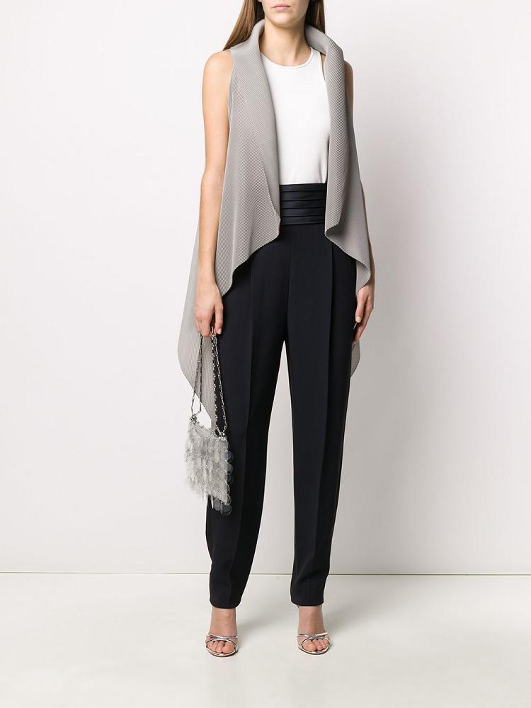 Armani Emporio Armani Draped Waterfall Waistcoat Telovniki Ženske Sive | 7FMEJXJT