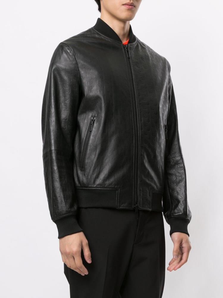 Armani Emporio Armani Embossed Bomber Jakne Moški Črne | 72Q8N0SD