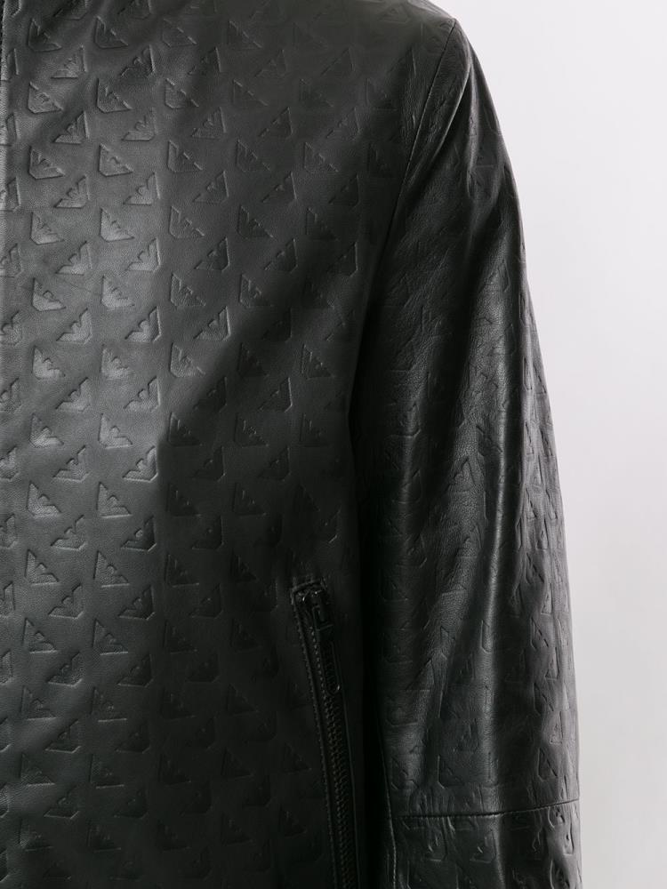 Armani Emporio Armani Embossed Bomber Jakne Moški Črne | 72Q8N0SD