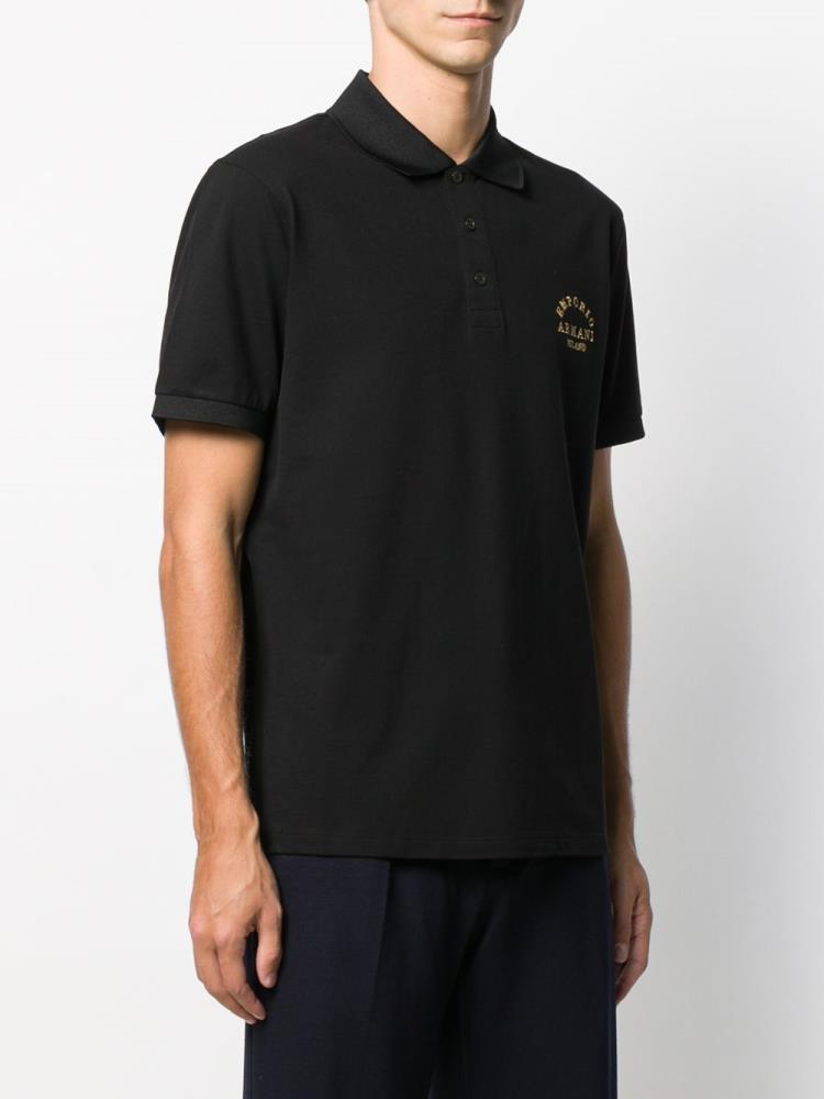 Armani Emporio Armani Embroidered Detail Polo Majice Moški Črne | U2MM1SE1