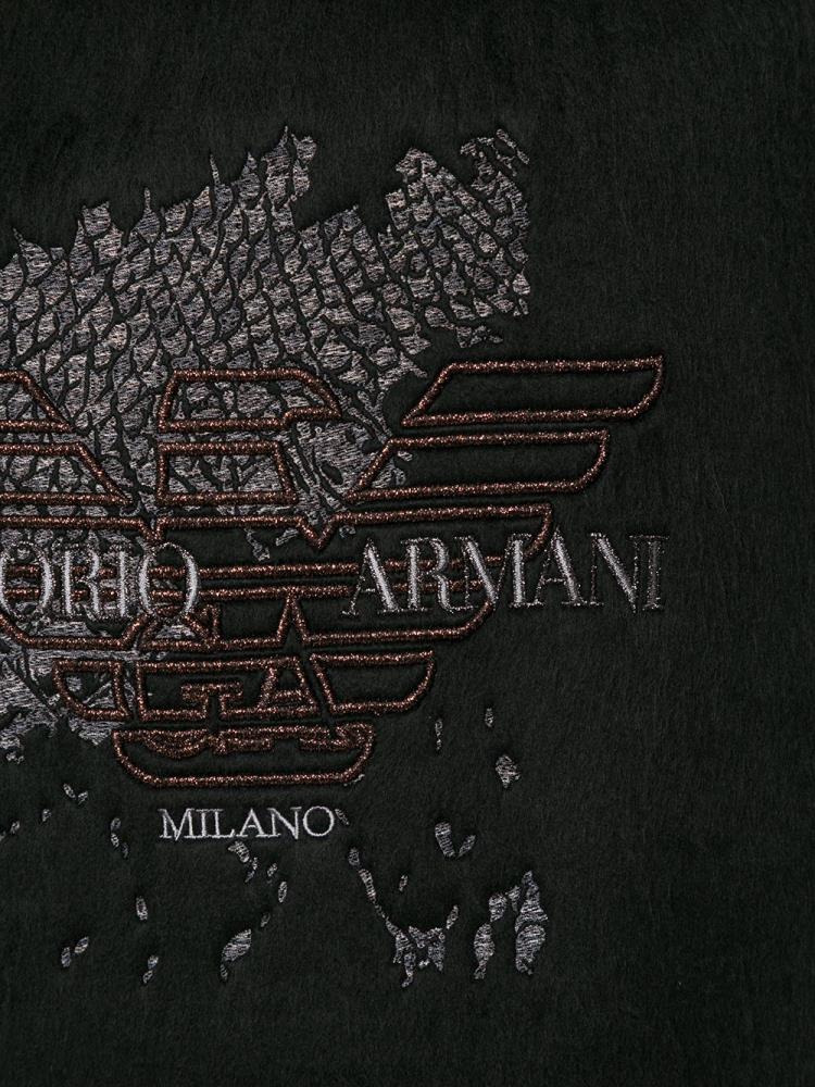 Armani Emporio Armani Embroidered Eagle Logo Športni Puloverji Moški Črne | APHA8DH3