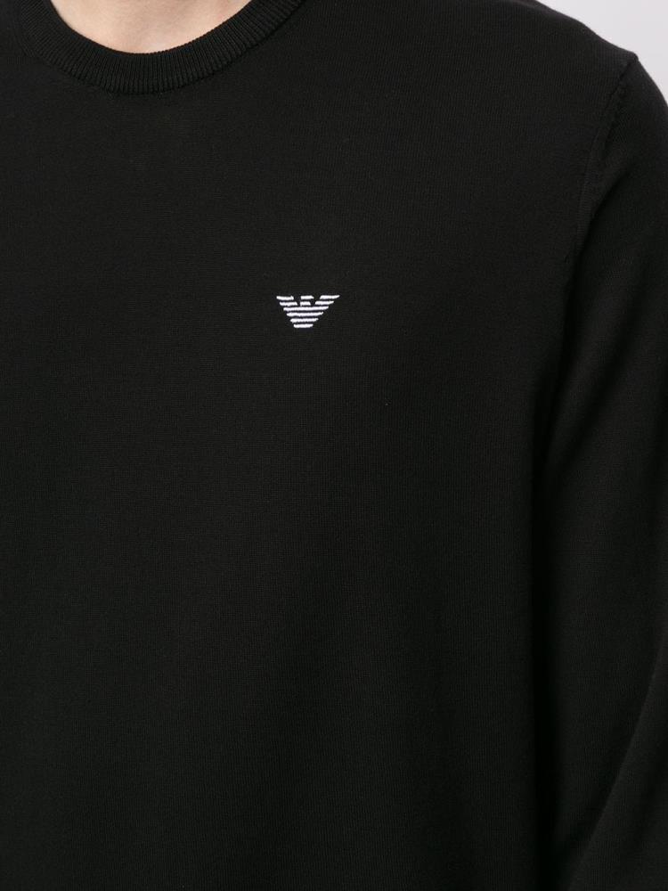 Armani Emporio Armani Embroidered Logo Skakalci Moški Črne Bele | 0S6YGZ01