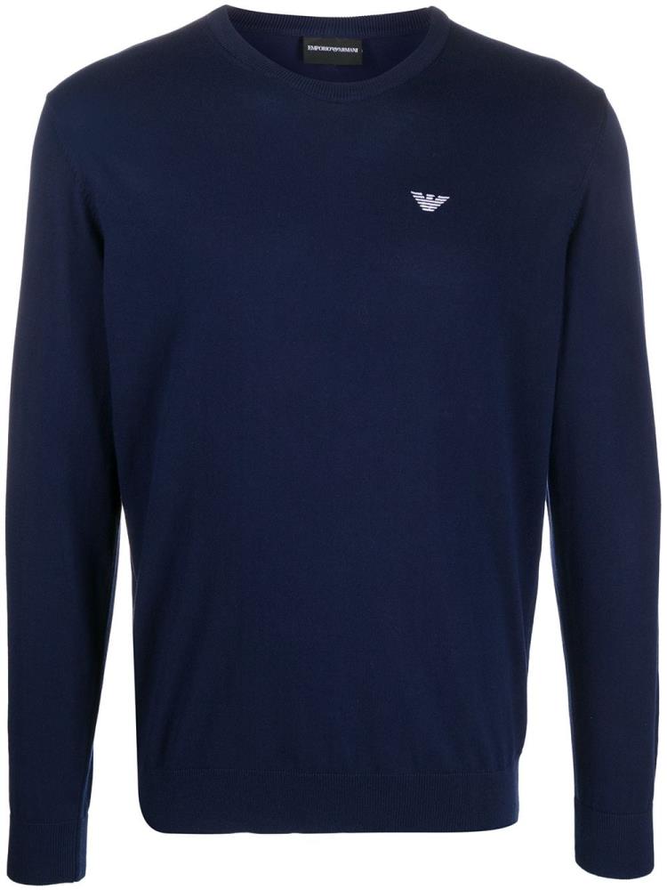 Armani Emporio Armani Embroidered Logo Skakalci Moški Modre | GQOPNAN4