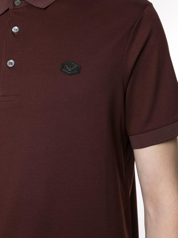 Armani Emporio Armani Embroidered Logo Polo Majice Moški Rdeče | 8BZQGNKM