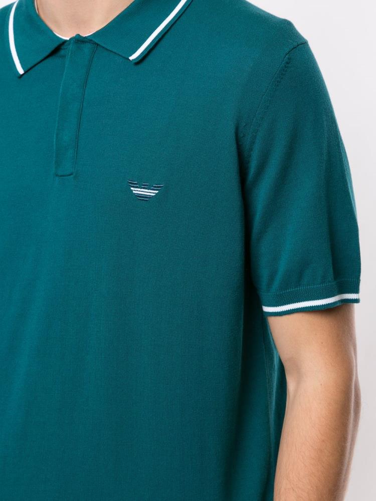 Armani Emporio Armani Embroidered Logo Polo Majice Moški Zelene | M3KZZO6L